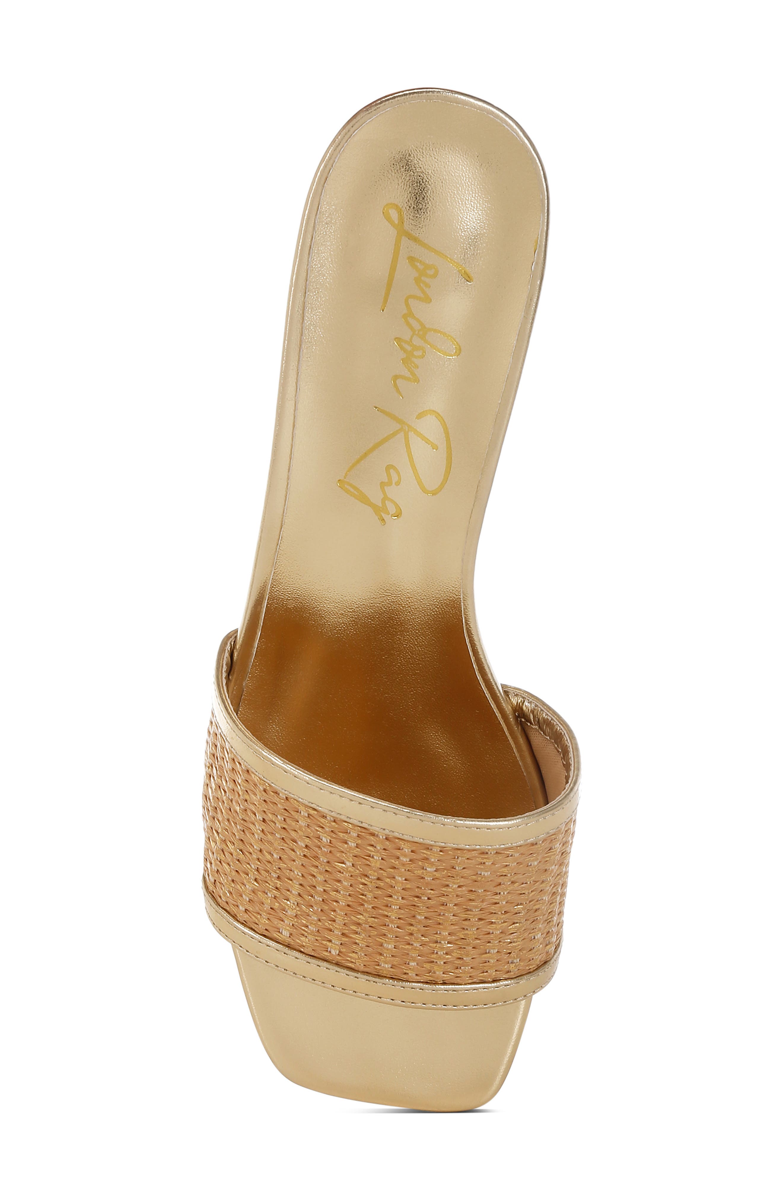 Gisella Raffia Slide Sandal, Alternate, color, GOLD