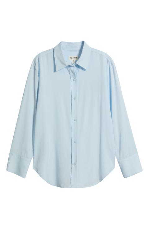 Relaxed Fit Long Sleeve Button-Up Shirt
