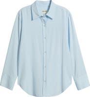Open Edit Relaxed Fit Long Sleeve Button-Up Shirt
