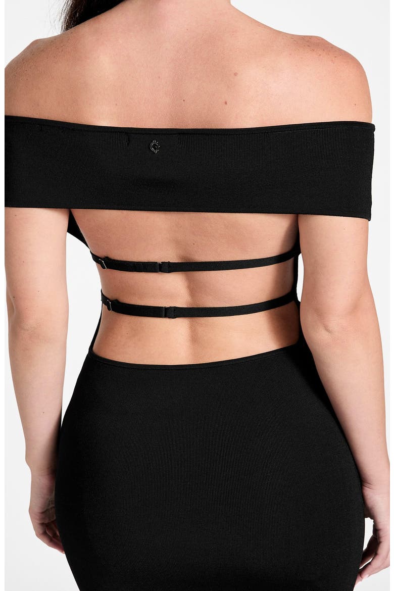 Katiya Off the Shoulder Minidress, Alternate, color, BLACK-BLACK