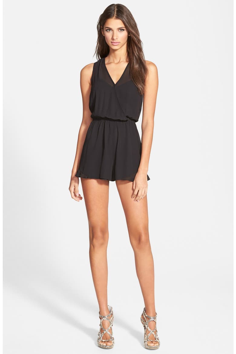 Sleeveless Romper, Main, color, BLACK