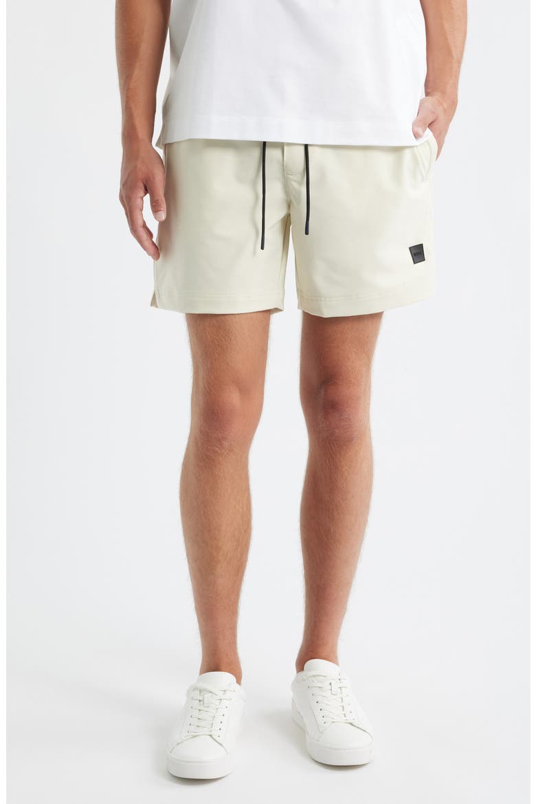 Solid Stretch Swim Trunks, Main, color, OPEN WHITE