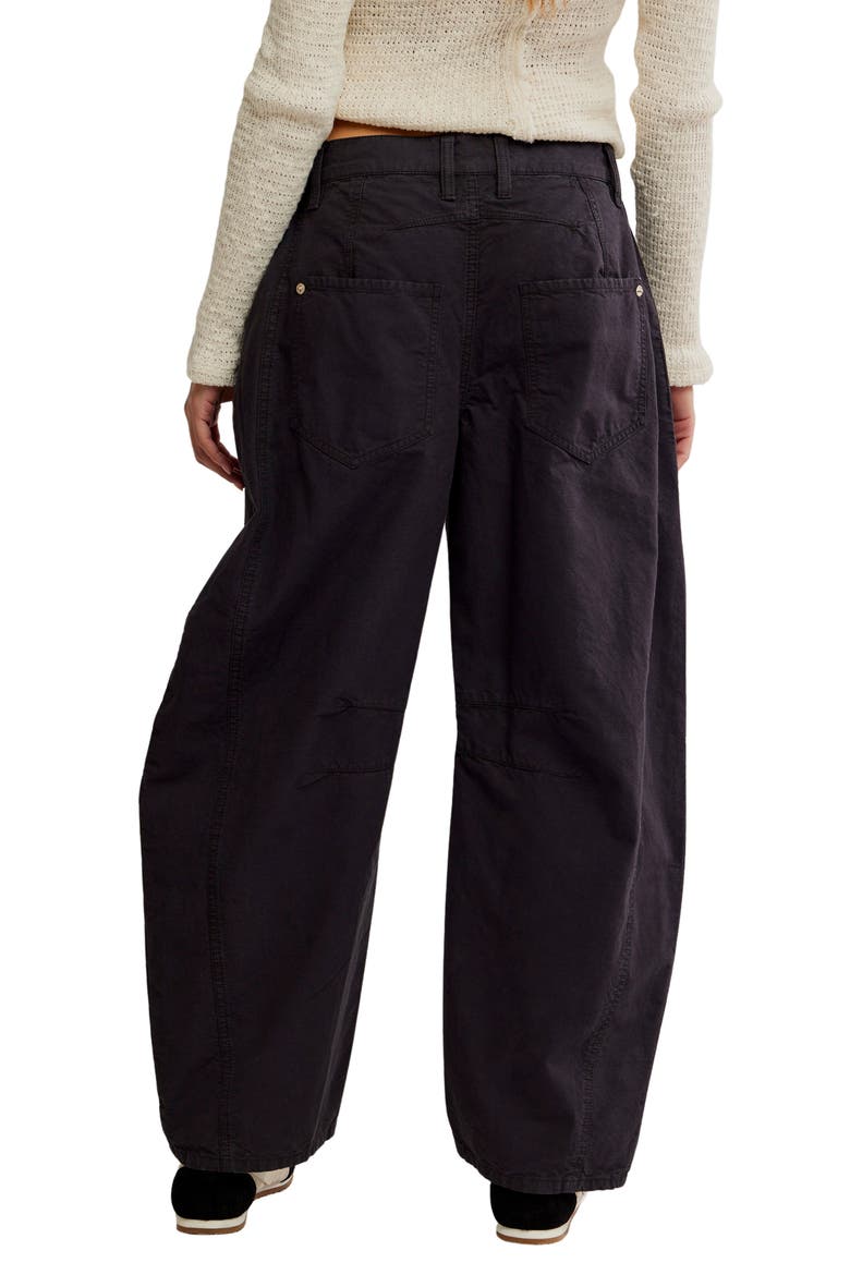 Good Luck Barrel Leg Pants, Alternate, color, BLACK