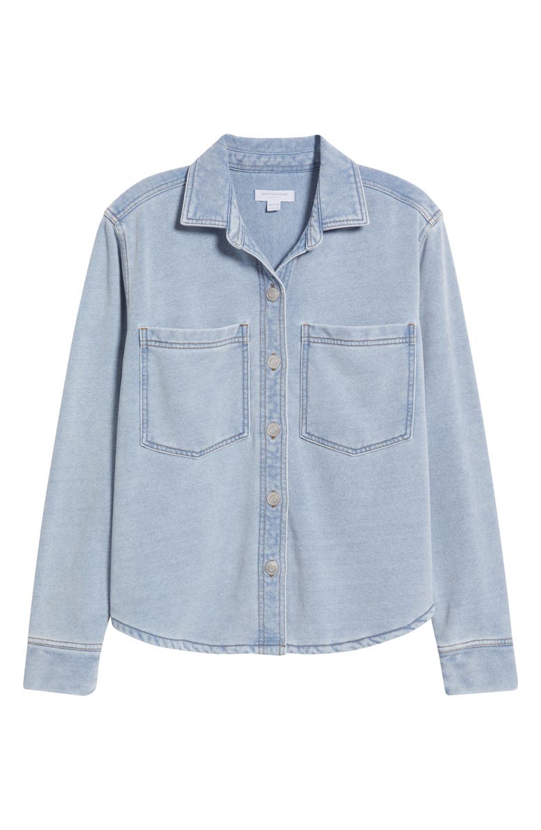 beachlunchlounge Pacey Knit Button-Up Shirt, Alternate, color, Denim Blue Wash