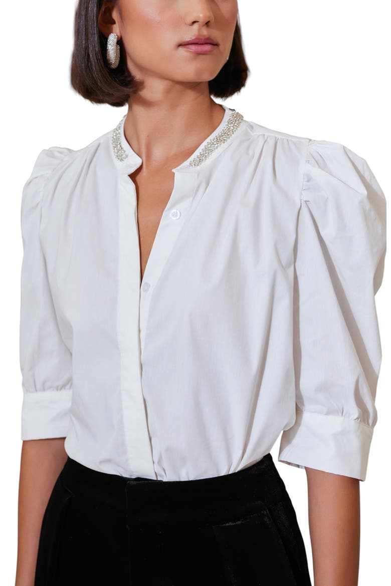 Cate Embelished Top, Alternate, color, White