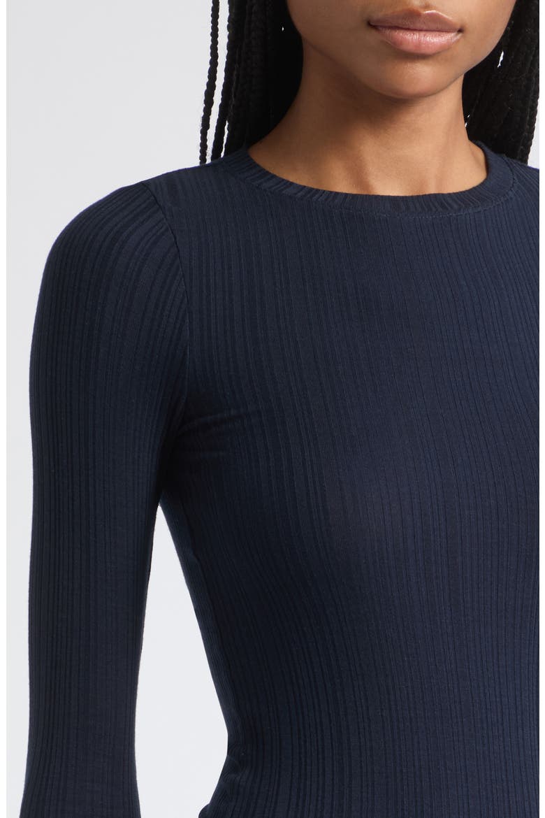 The Long Rib Tee, Alternate, color, NAVY
