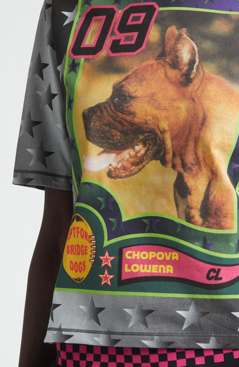 Chopova Lowena Deptford Dogs Fitted Jersey Graphic T-Shirt, Alternate, color, Black Multi