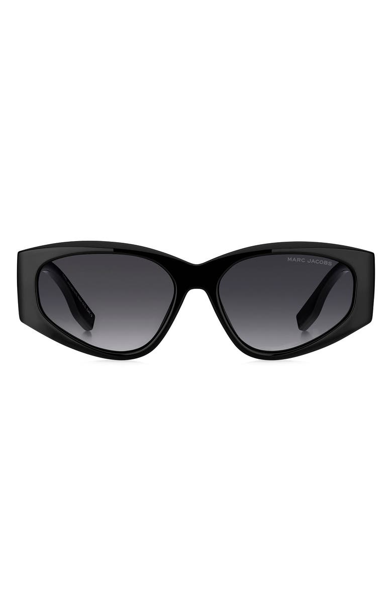 Marc Jacobs 56mm Gradient Cat Eye Sunglasses, Main, color, Black