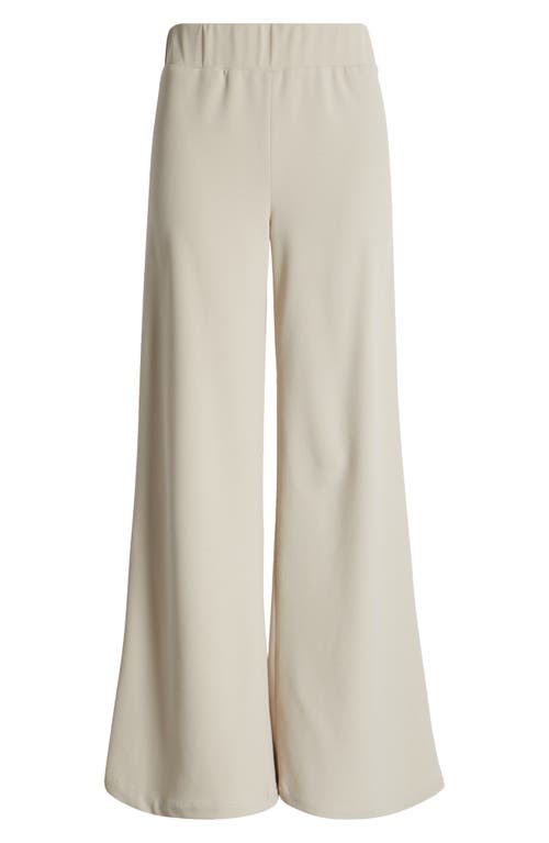 Shop Ming Wang Deco Crepe Wide Leg Pants In Limestone
