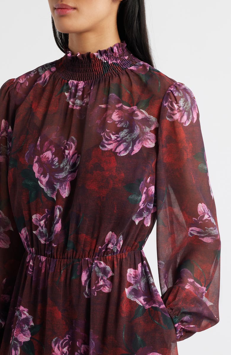 Lost + Wander Wild Bergamont Long Sleeve Maxi Dress, Alternate, color, Red Purple