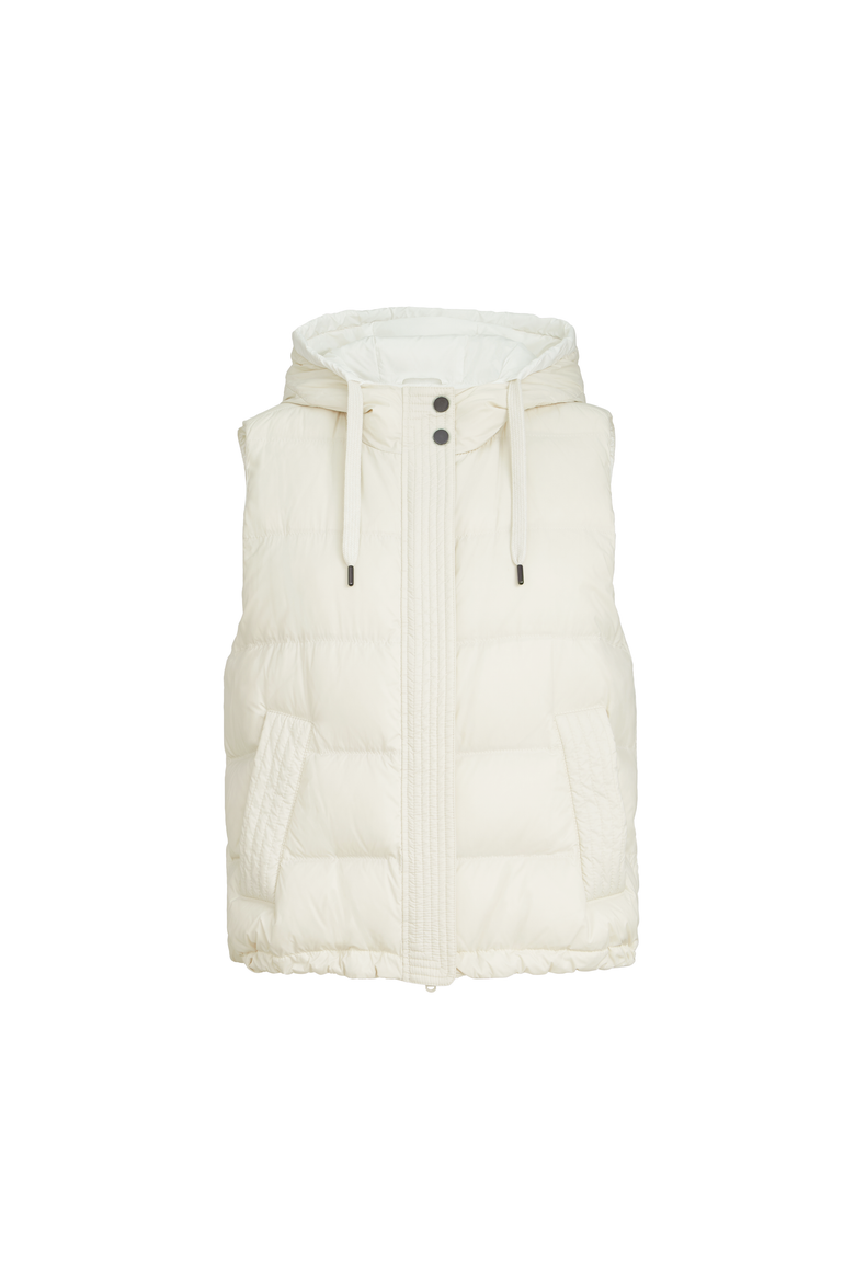 Nylon down vest, Alternate, color, Milk