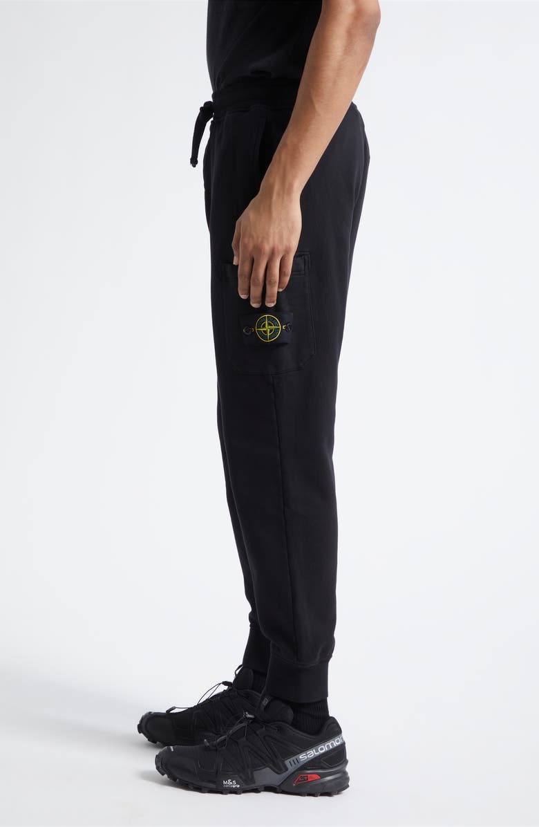 Stone Island Cotton Sweatpants, Alternate, color, Black