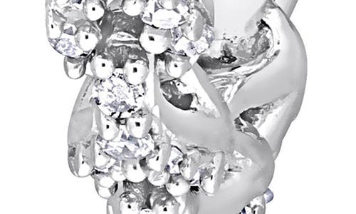 Delmar Diamond Oval Link Hoop Earrings In Silver
