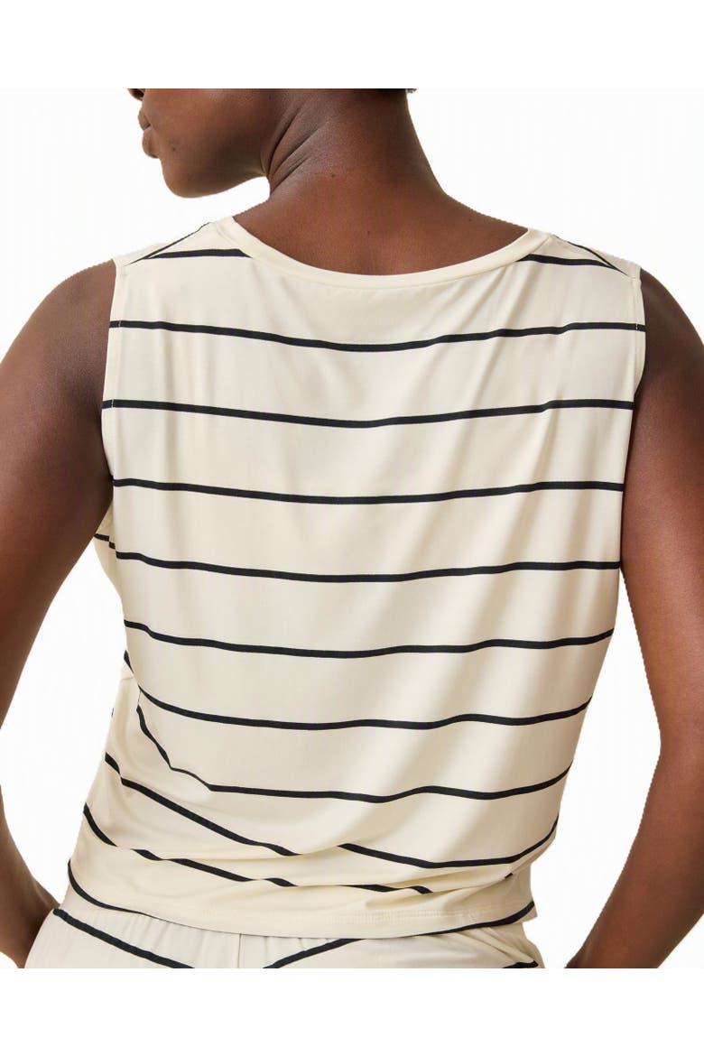 Aria Cropped V-Neck Tank, Alternate, color, White Black Stripe