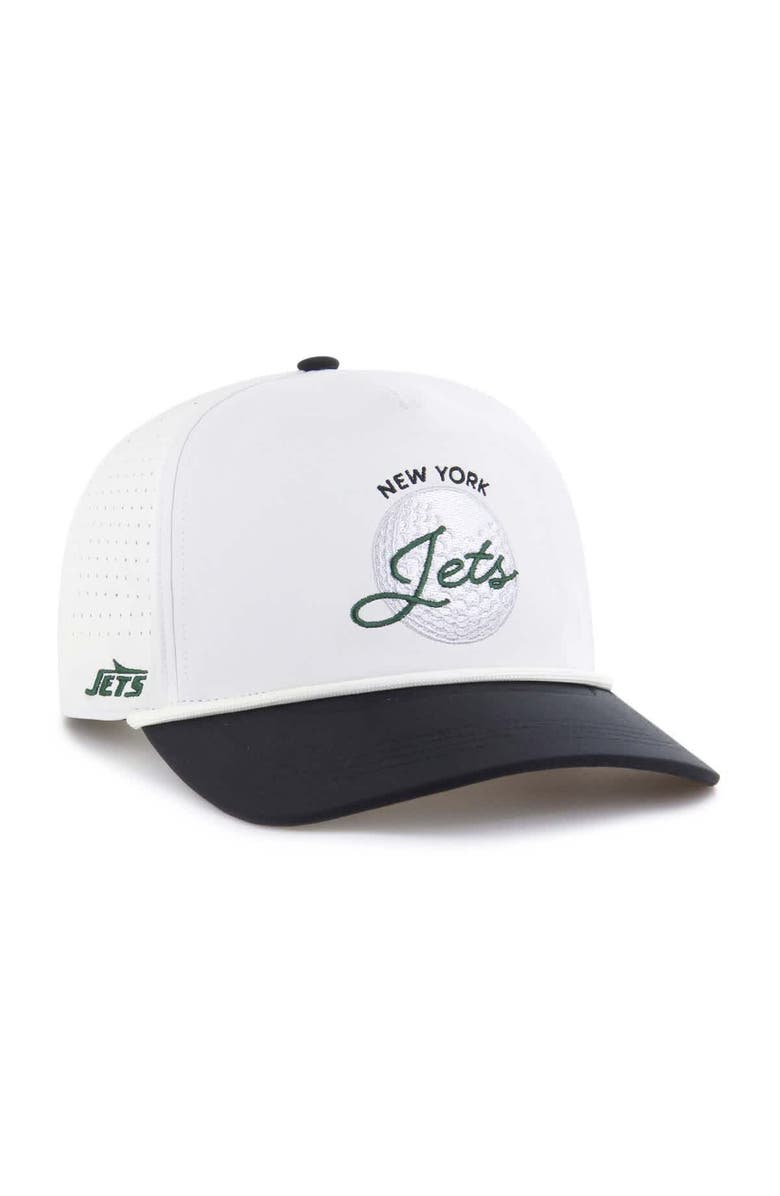 '47 Men's '47 White/Black New York Jets Gimmie Golf Hitch Rope Adjustable Hat, Main, color,