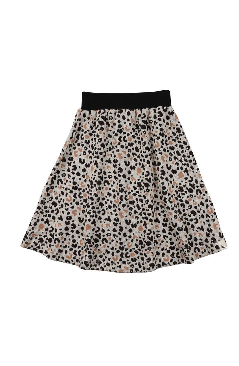 Turtledove London Kids Organic Cotton Leopard Animal Print Skirt, Alternate, color, Multi