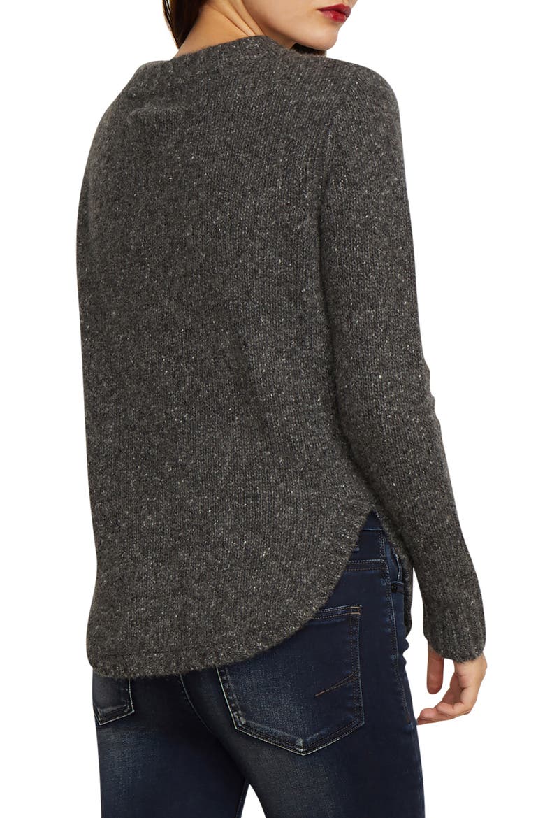 Austyn Curved Hem Cashmere Sweater, Alternate, color, SMOKE PLUM