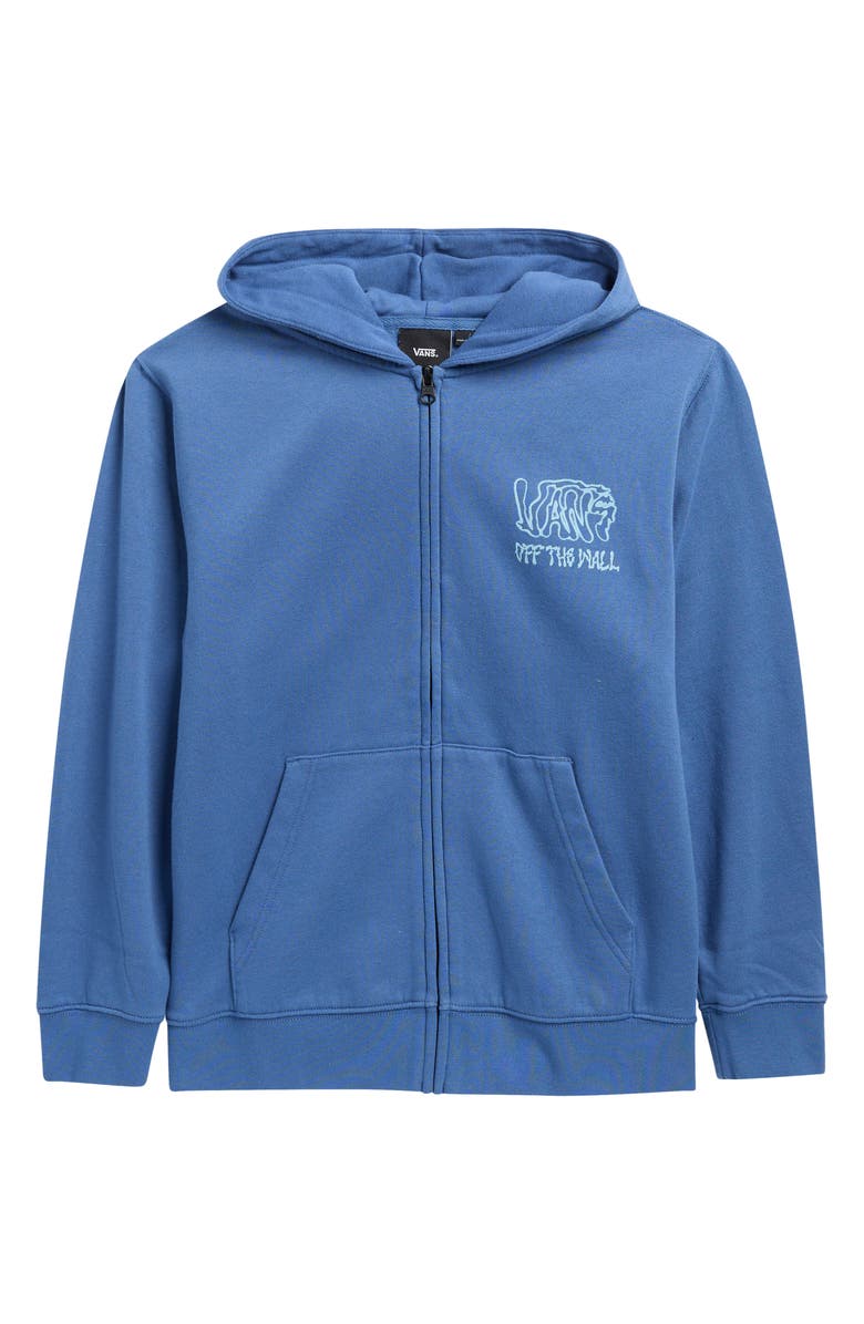 Vans Kids' Rippled Zip Up Hoodie, Main, color, True Navy