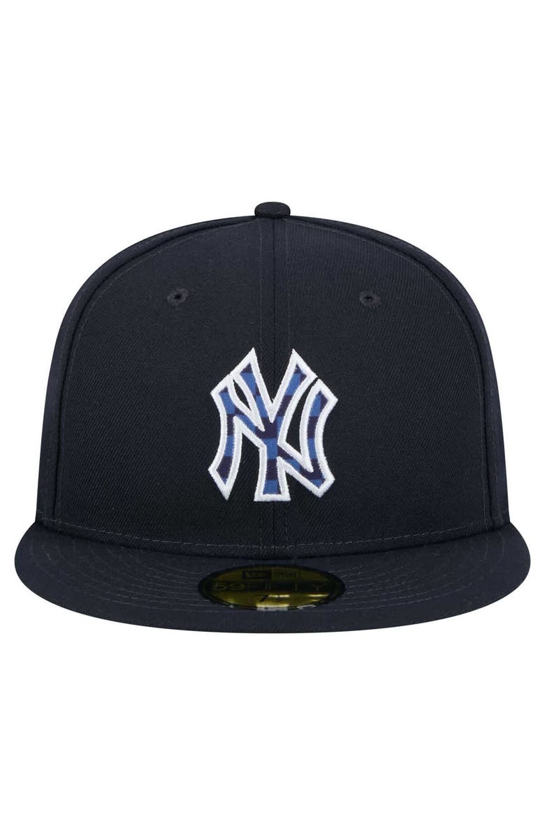 New Era Men's New Era Navy New York Yankees Checkered Undervisor 59FIFTY Fitted Hat, Alternate, color, 