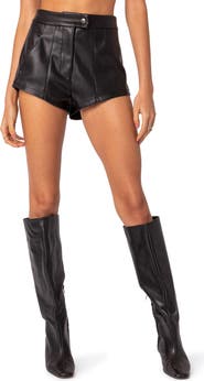 JUEMI【High-Waisted Leather Shorts】 High-Waisted Leather Shorts – JUEMI
