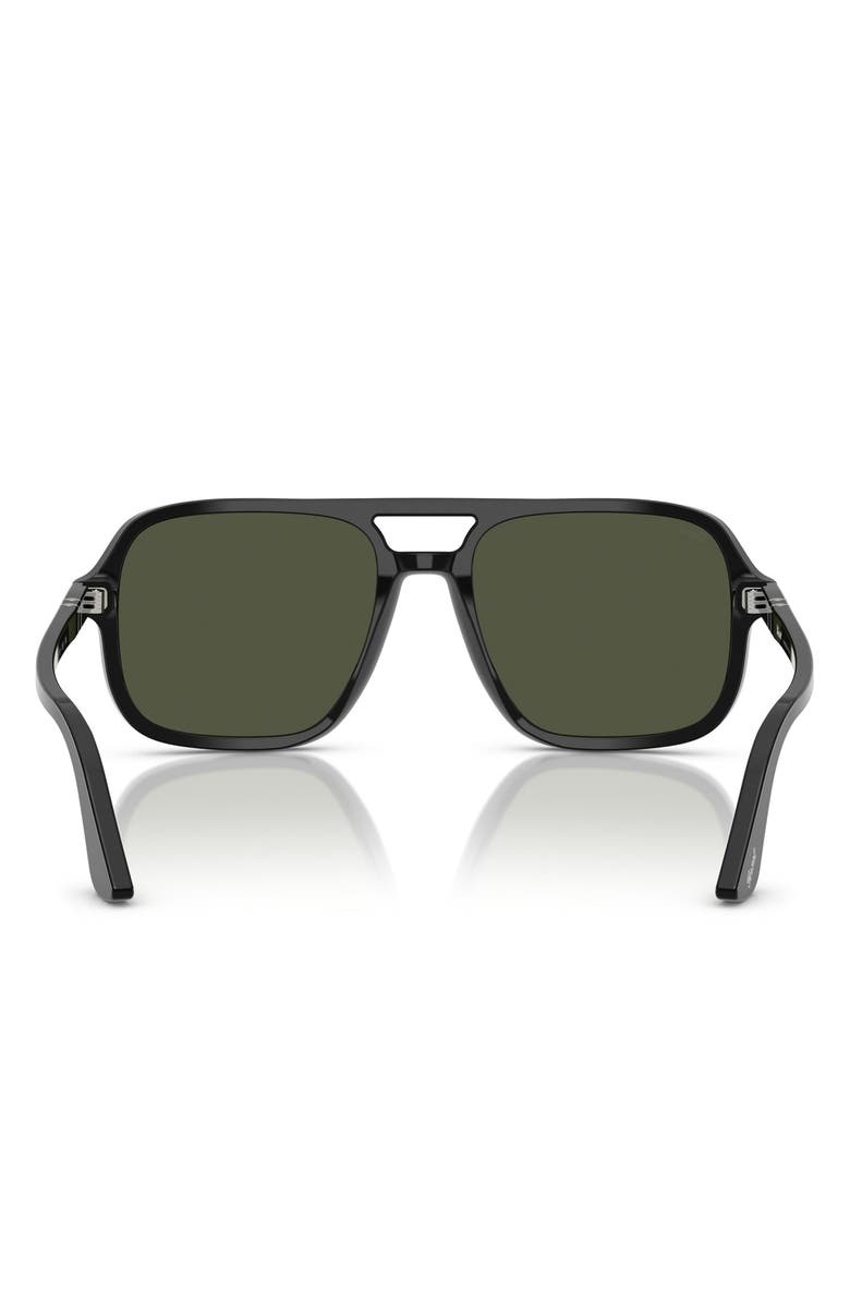 Persol 58mm Pilot Sunglasses, Alternate, color, Black/ Green