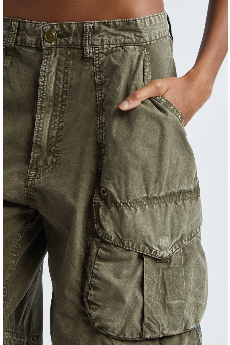 Relaxed Cotton Cargo Shorts, Alternate, color, GD OLIVE