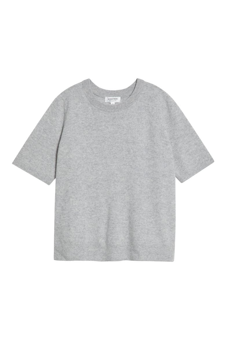 Cashmere Crewneck Sweater, Alternate, color, GREY SILK HEATHER