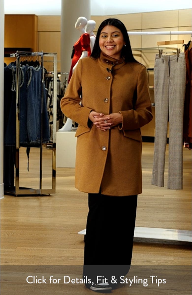 Tab Front Wool Blend Coat, sales video thumbnail