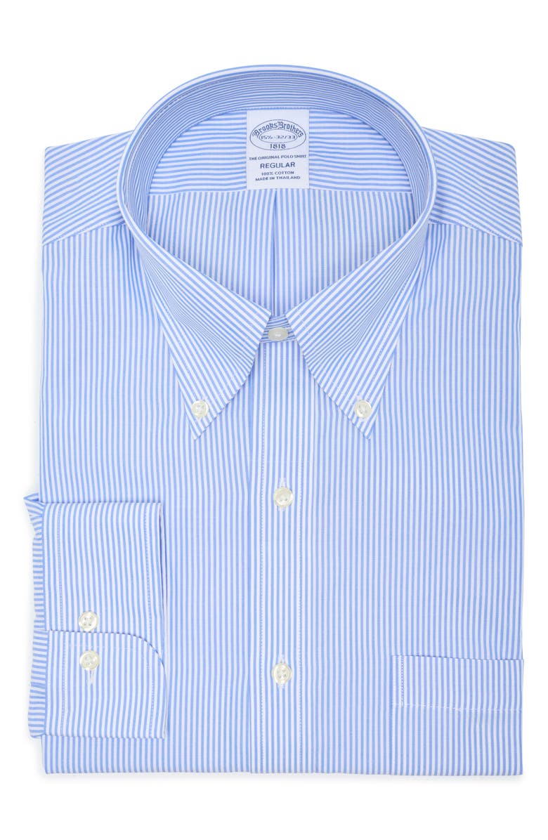 Brooks Brothers Regular Fit Stripe Button-Down Dress Shirt, Alternate, color,
