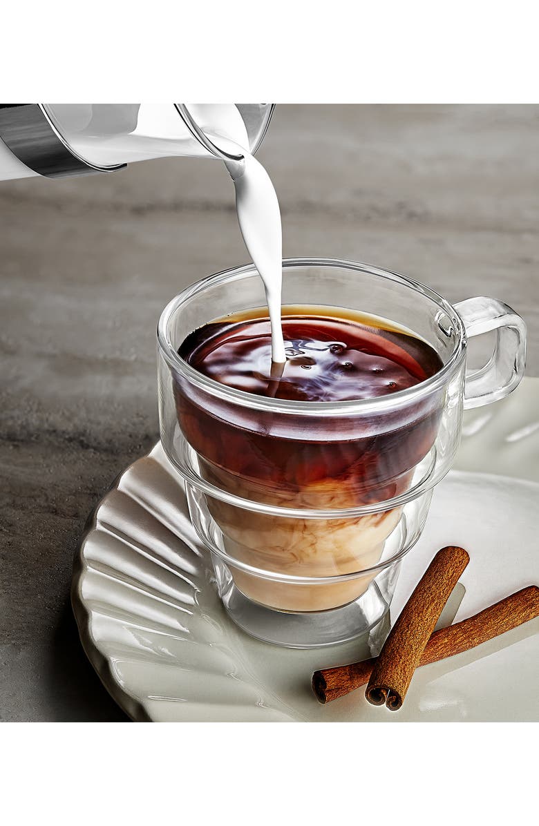 JoyJolt Pila Set of 2 Beverage Mugs, Alternate, color, Clear