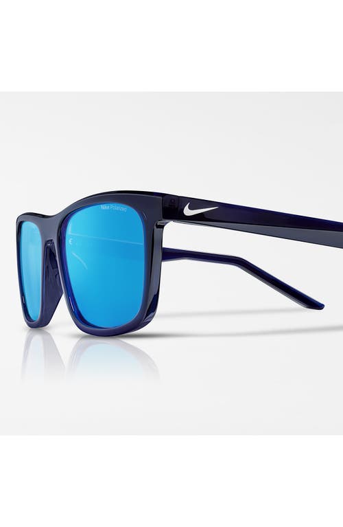 Nike Embar 56mm Polarized Square Sunglasses In Blue