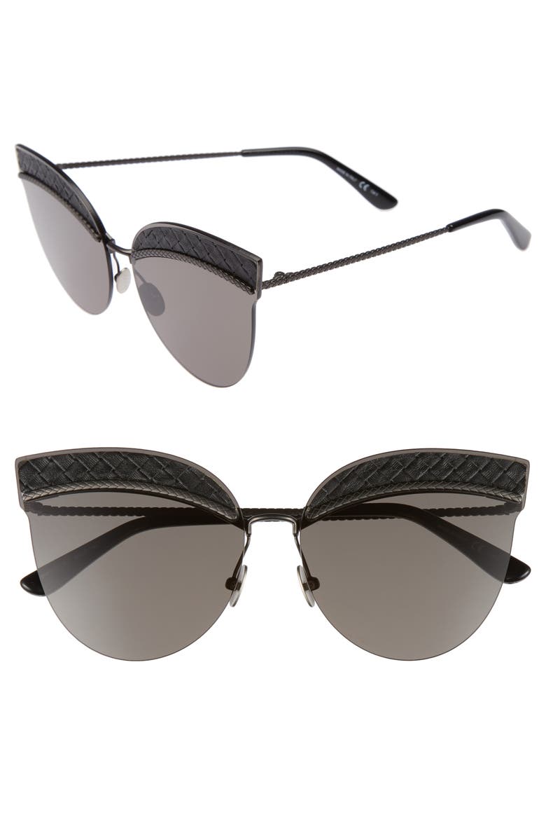 Bottega Veneta 64mm Semi-Rimless Cat Eye Sunglasses, Main, color, 