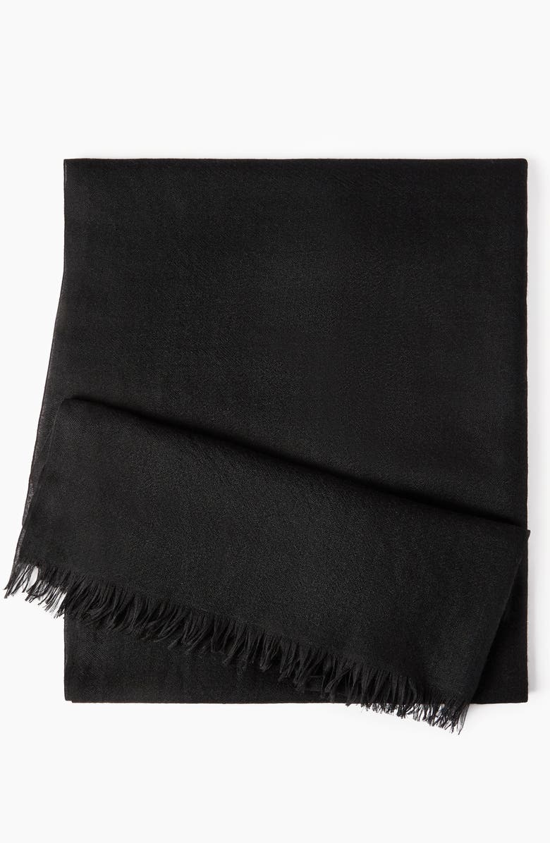 Brunello Cucinelli Cashmere and silk scarf, Alternate, color, Black
