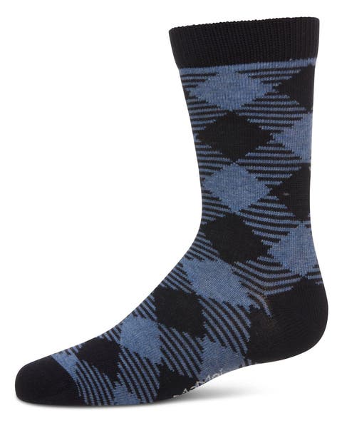 Argyle Fine-Gauge Crew Sock (Big Kid)
