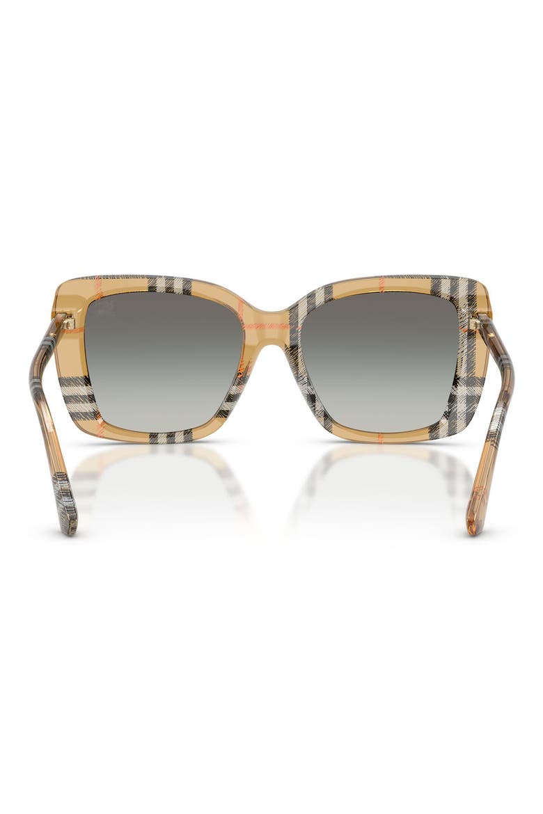 54mm Square Sunglasses, Alternate, color, SAND CHECK / GREY GRADIENT