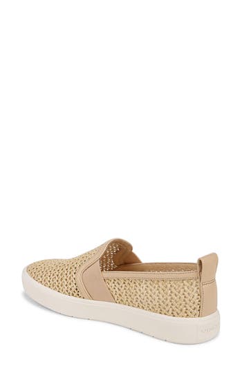 Vince Blair Raffia Slip-on Sneakers In Brown