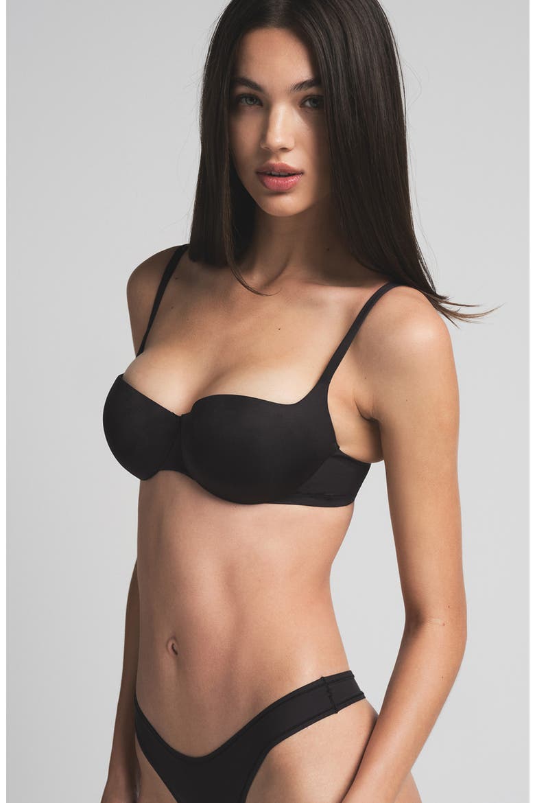 Ultimate Push-Up Balconette Bra, Alternate, color, ONYX