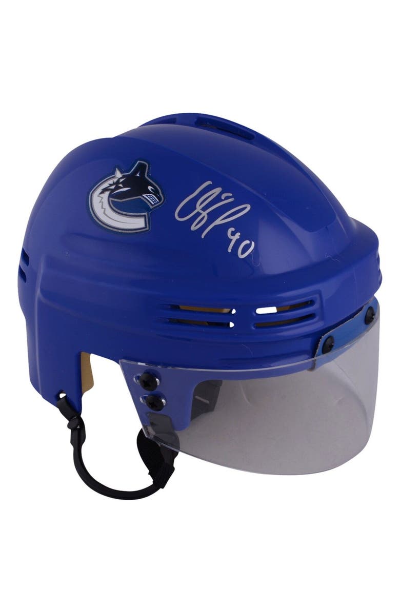 FANATICS AUTHENTIC Elias Pettersson Vancouver Canucks Autographed Blue Mini Helmet, Main, color, 