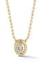 14K Gold Plate Oval Pendant Necklace
