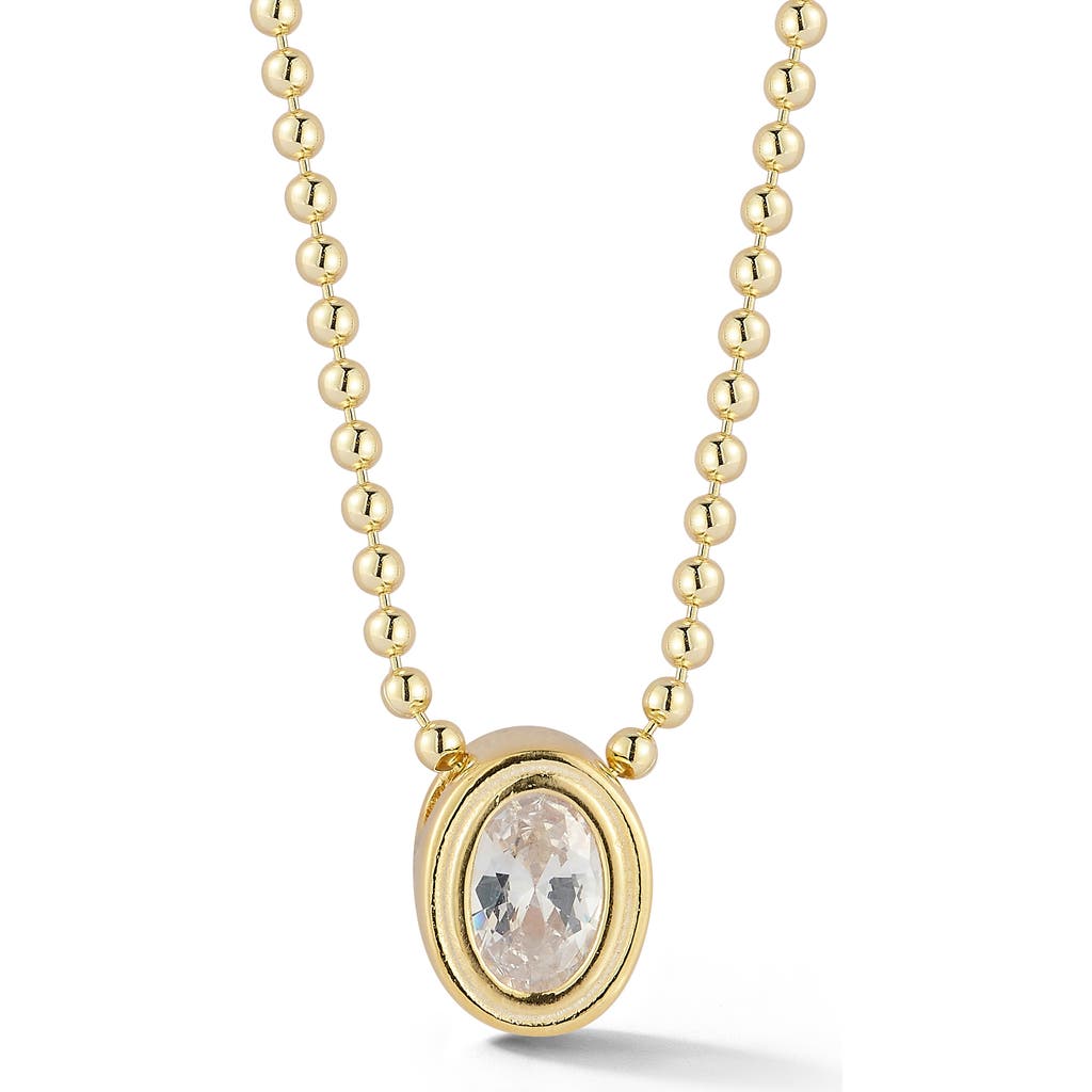 Glaze Jewelry 14k Gold Plate Oval Pendant Necklace In Gold