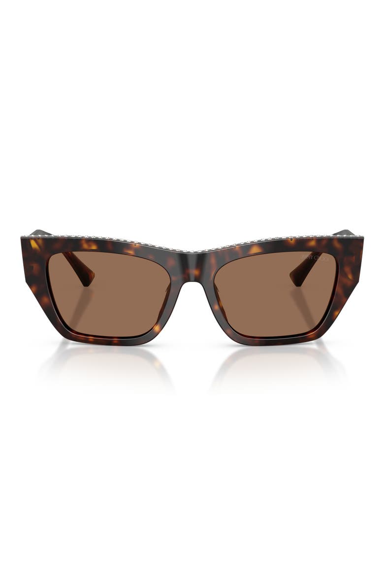 54mm Cat Eye Sunglasses, Main, color, HAVANA/ DARK BROWN