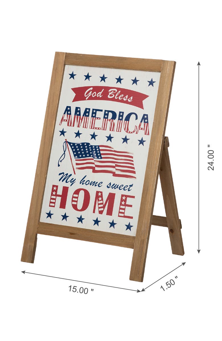 Glitzhome Patriotic Americana Wooden Easel Porch Decor, Alternate, color, 