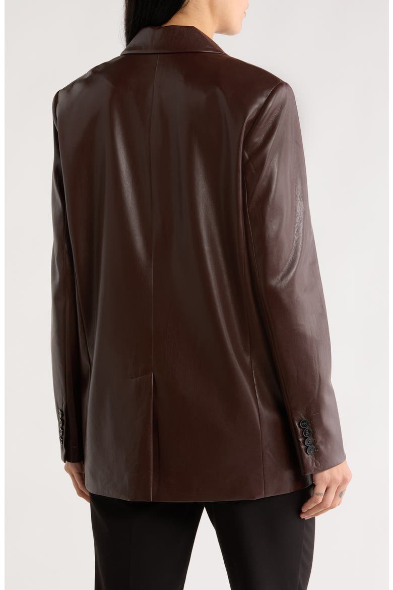 Alexa Faux Leather Blazer, Alternate, color, BROWN
