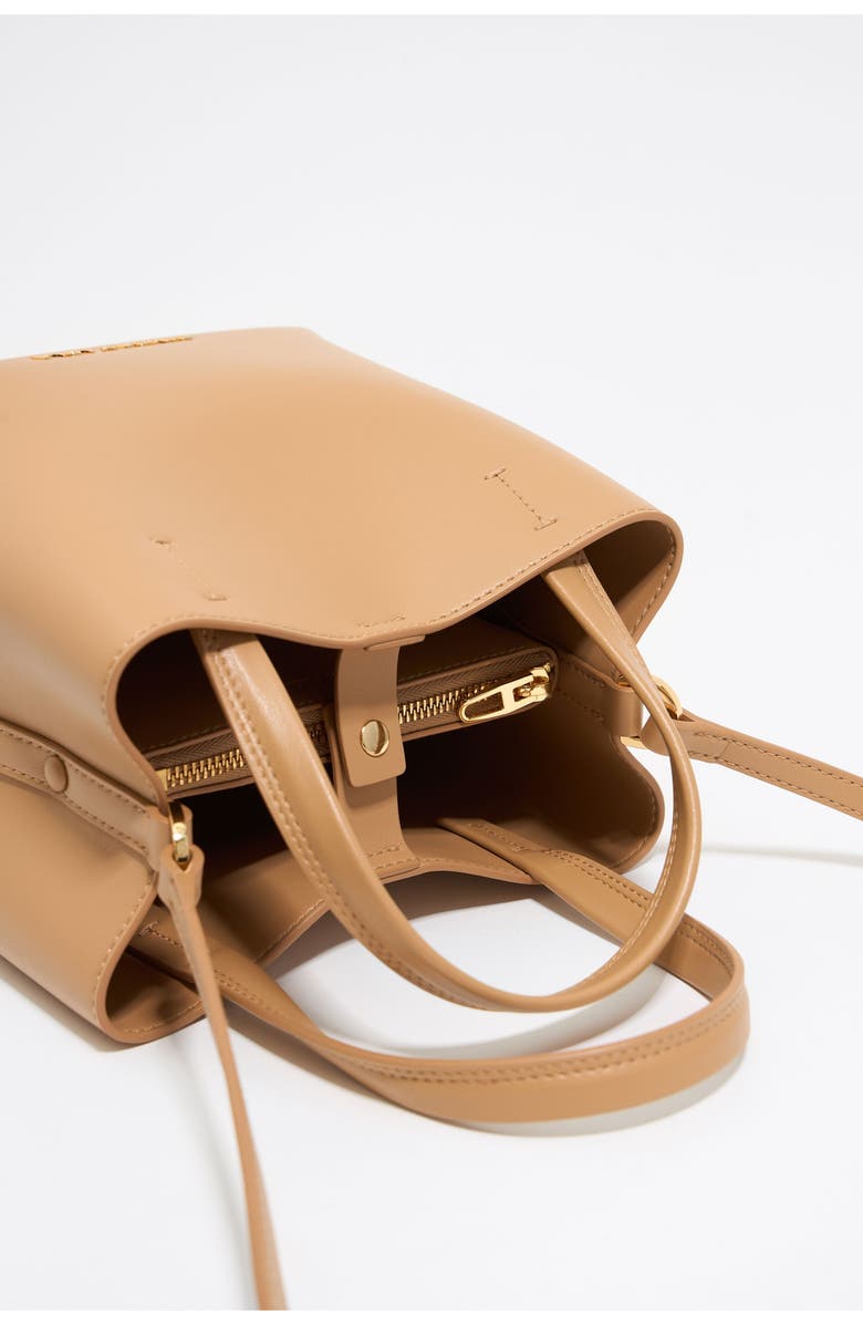 Bimba y Lola Small Stone Leather Chihuahua Bag, Alternate, color, Caramel