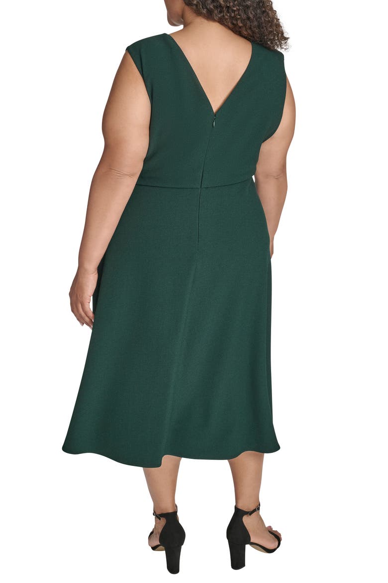Signature Stretch Crepe Midi Dress, Alternate, color, HUNTER