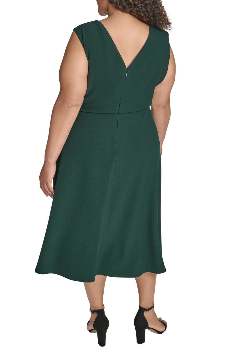 Vince Camuto Signature Stretch Crepe Midi Dress, Alternate, color, Hunter