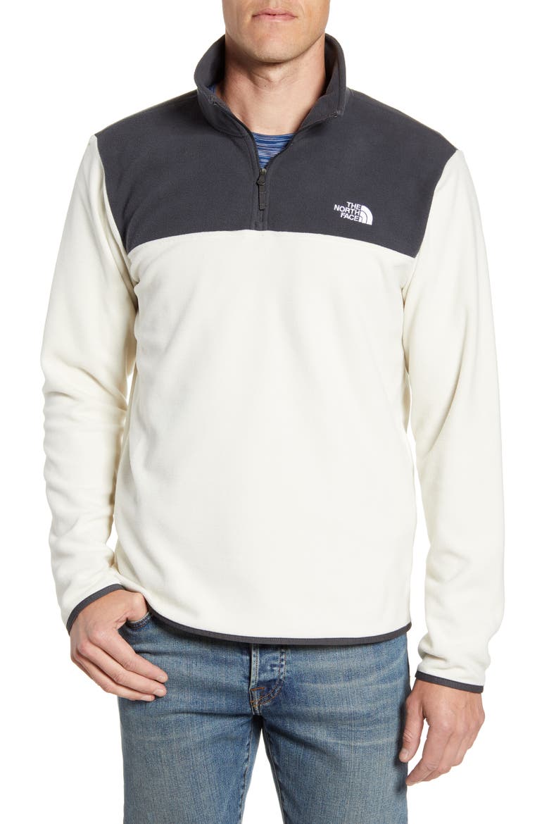 TKA Glacier Quarter Zip Fleece Pullover, Main, color, VINTAGE WHITE/ ASPHALT GREY