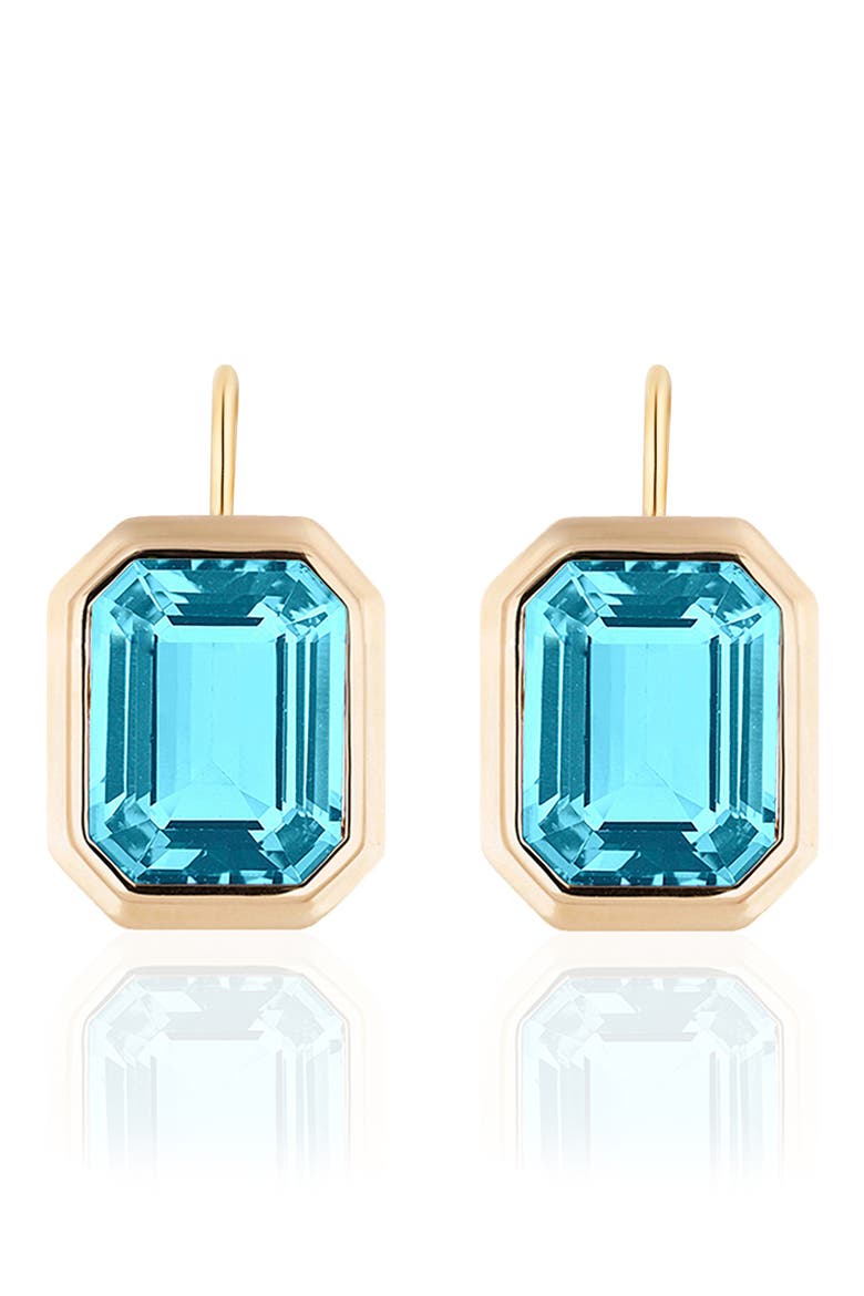 Manhattan Bezel Set Drop Earrings, Main, color, PALE BLUE