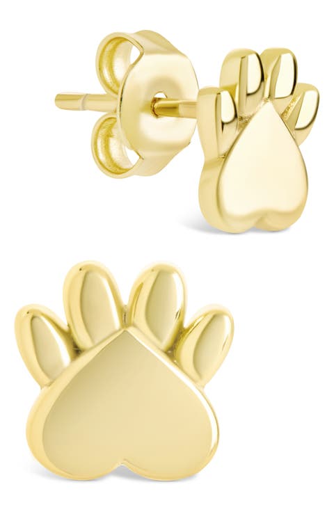 Paw Print Stud Earrings
