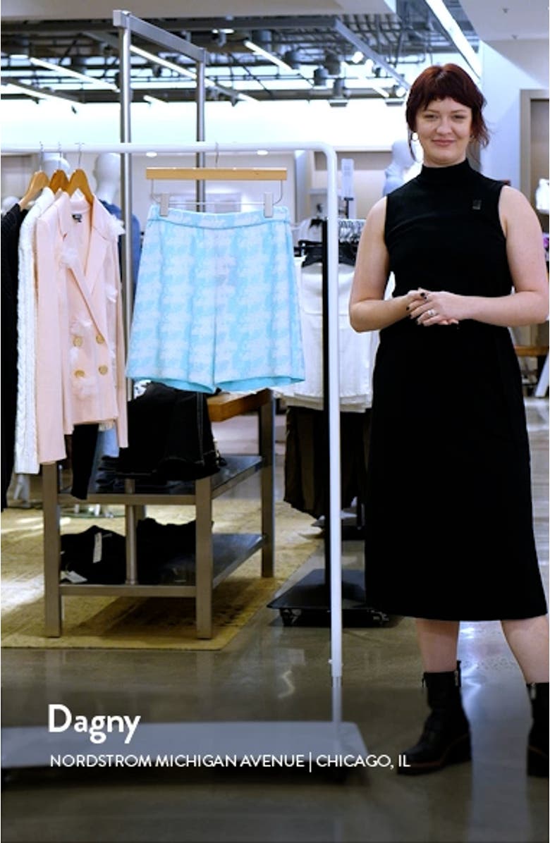 Houndstooth Pattern Knit Bermuda Shorts, sales video thumbnail